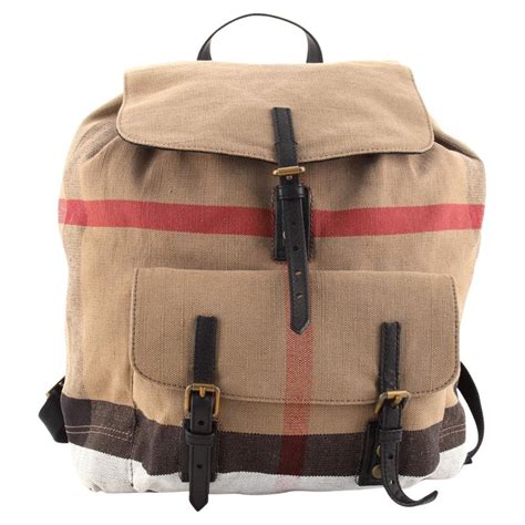 Burberry Check Brookdale Canvas Backpack 